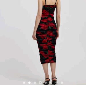 URBANIC MESH FLORAL MIDI DRESS