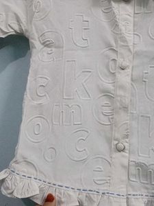 Cute Girls Clothing Set white shirt blue denim jea