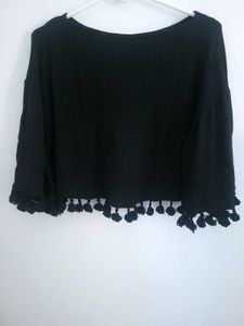 Black Tassel Top