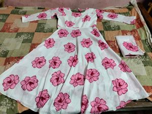 Floral Print Anarkali Dress