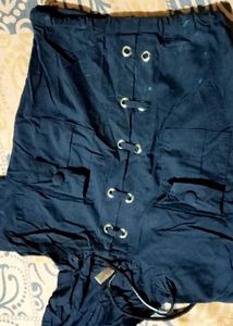 Stylish Blue Hooded Top