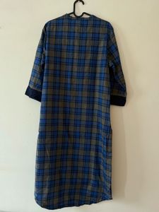 Blue checked Kurta