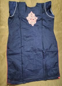 Navy Blue Silk Kurta