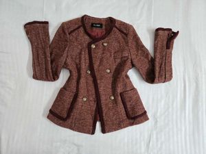 Burgundy Double-Breasted Blazer bust 34