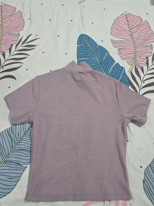 Lavendar/Pink High Neck Roadster Top For Women