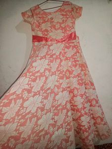 Floral Pink &amp; White Party Dress/Gown