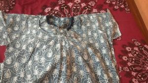 Nighty Grey White Print