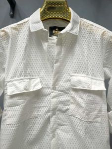 Semi Sheer Fabric (Transparent), Full Sleeve Shirt