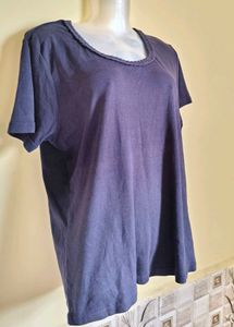 Size  L 🎁Buy 2 Get 1 Free🎁Navy Blue Casual Top
