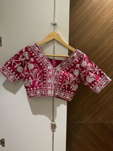 NEW Drape Ruffle Saree, Embroidered Blouse &amp; Belt