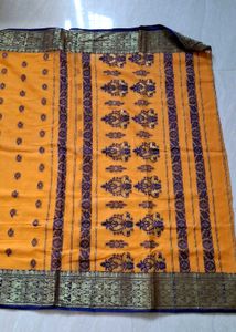 New Mustard Yellow Embroidered Saree !!
