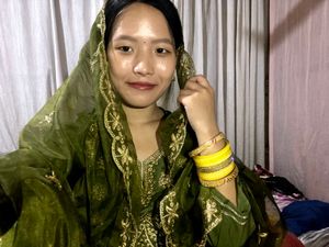 Green Embroidered Kurta Set