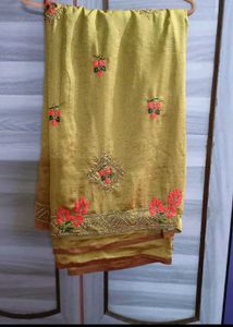 Lemon Yellow Saree