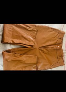 Shein Brown Leather Jeans Pants
