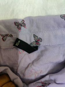 LAVENDER PRINTED CROP SHIRT