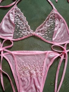 Pink Lace Lingerie Set