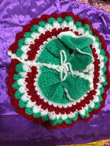 Ladoo Gopal Winter Wool Crochet Dress Size No 5