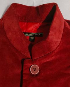 Red Velvet Sleeveless Jacket