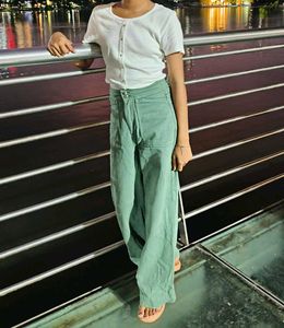 Green Wide Leg Pants