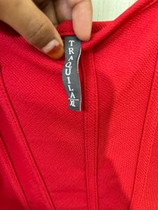 Red Midi Slip Dress