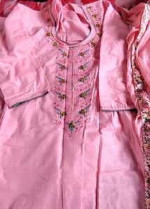 Pink Embroidered Kurta Set