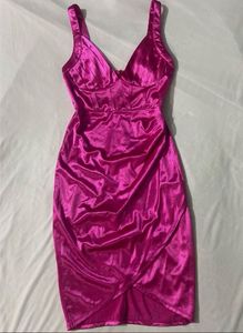 Fushia Pink Corset Bodycon Dress
