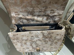 Beige &amp; Gold Sling Bag