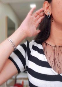 Striped Top with Mesh Detail