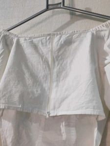 White Corset Peasant Top