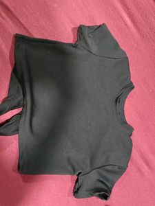 Black Tee backless Can Tie Like A Bow