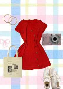 Red Button Down Dress