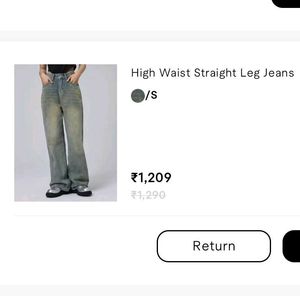 High Waisted Straight Fit Jeans
