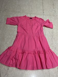 Pink Ruffle Hem Dress