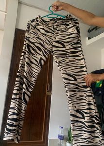 Zebra Print Flare Pants
