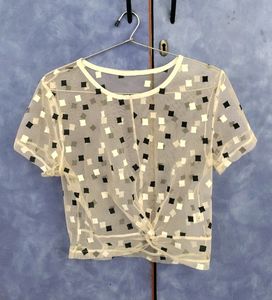 Shein Inspired Mesh Printed Top