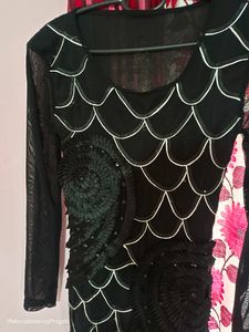 Black A Line Slim Fit Kurti