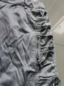 Stylish Grey Ruffled Shorts