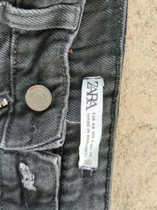 Zara Charcoal Grey Wide Leg Denim