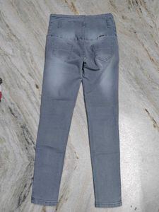 High Waist Skinny Grey Jeans