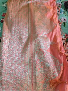 Soft Silk With Silver Buti