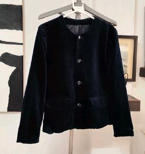 Vintage Velvet Collarless Jacket