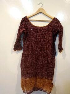 Maroon And Mustard Suit Set