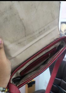 Allen Solly yellow Bag &amp; Van Husen Red Sling