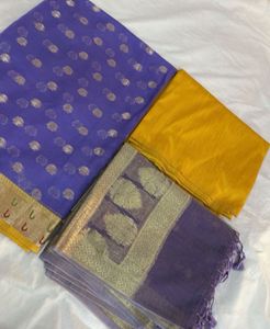 Banarasi Zari Suit Purple 1