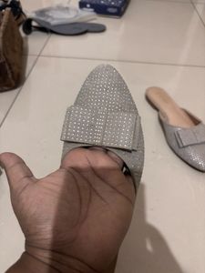 Beautiful Ethnic Silver Mules For Sale!