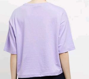 Lavendar Drop-Shoulder Loose Fit T-Shirt