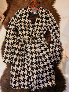A-shape Houndstooth Coat Dress