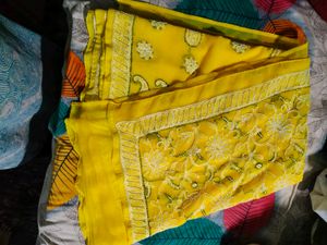 Mesmerising Pure Georgette Chikankari Saree