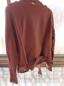 Zara Peach Leather Jacket Imported
