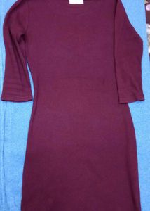 burgundy bodycon mini dress
